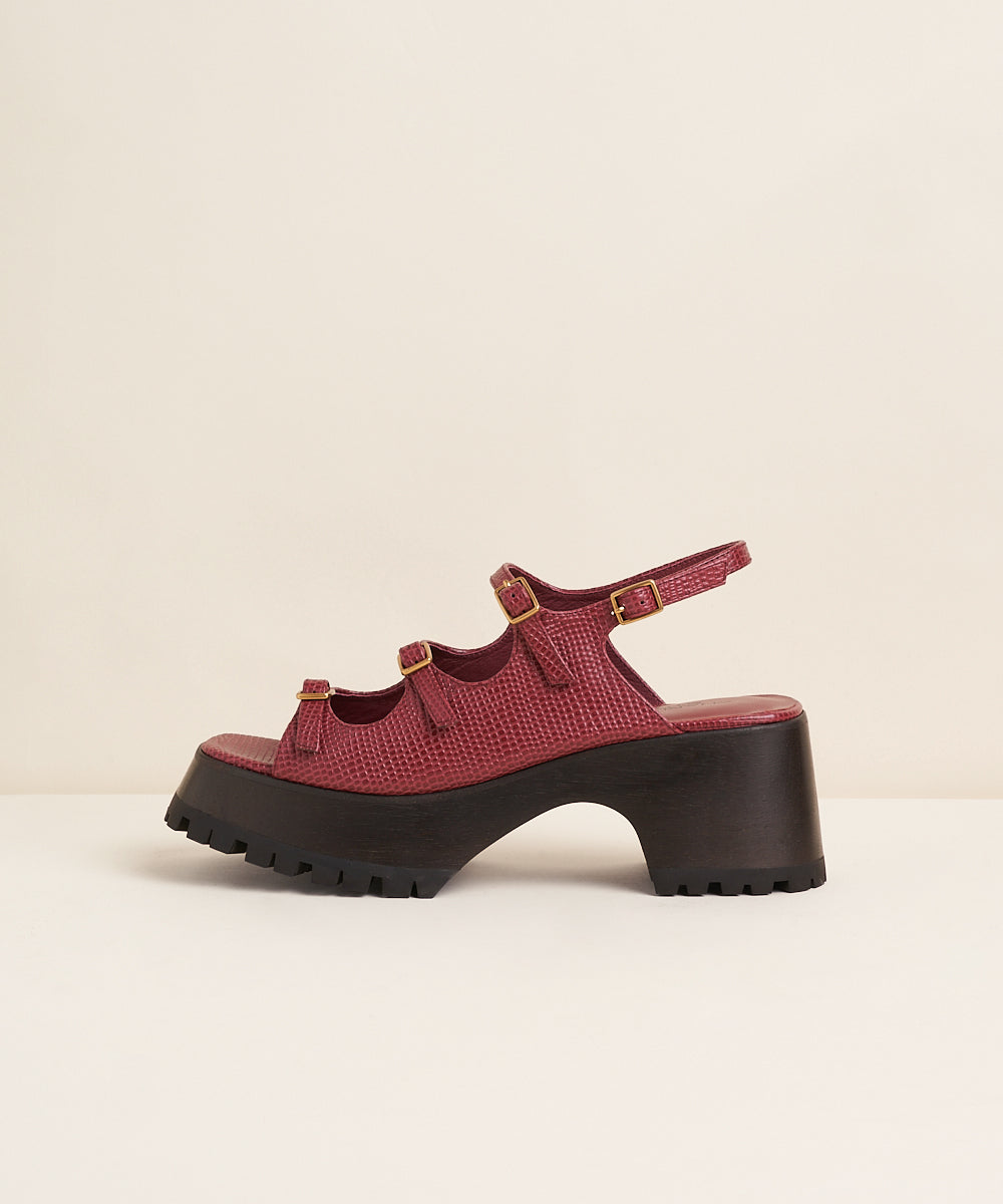 Ira Merlot Red Chunky Clog – Charlotte Stone