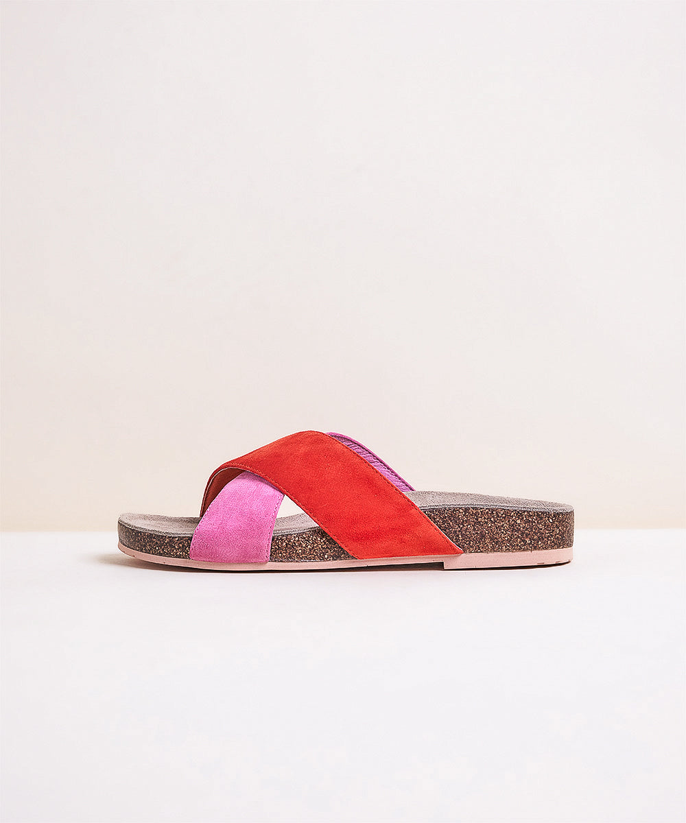 Simon Slide Sandal, Spritz Pink and Red – Charlotte Stone