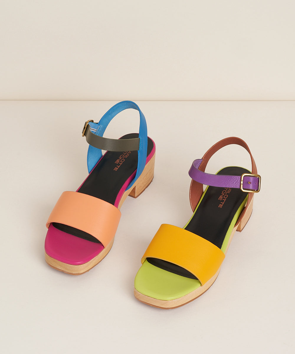 Allie Low Clog Sandal, Nassau Multi Color – Charlotte Stone