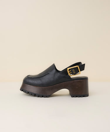 Carlos Slingback Chunky Platform Clog, Black – Charlotte Stone