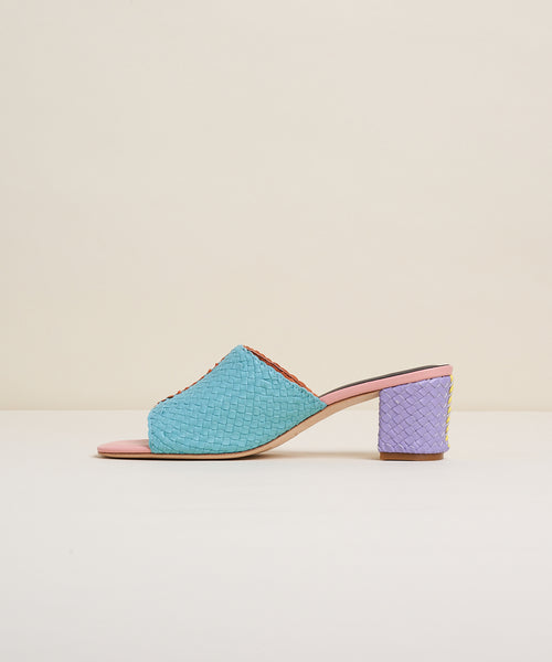 Lenu Woven Block Heel Mule, Kortman Multi Color – Charlotte