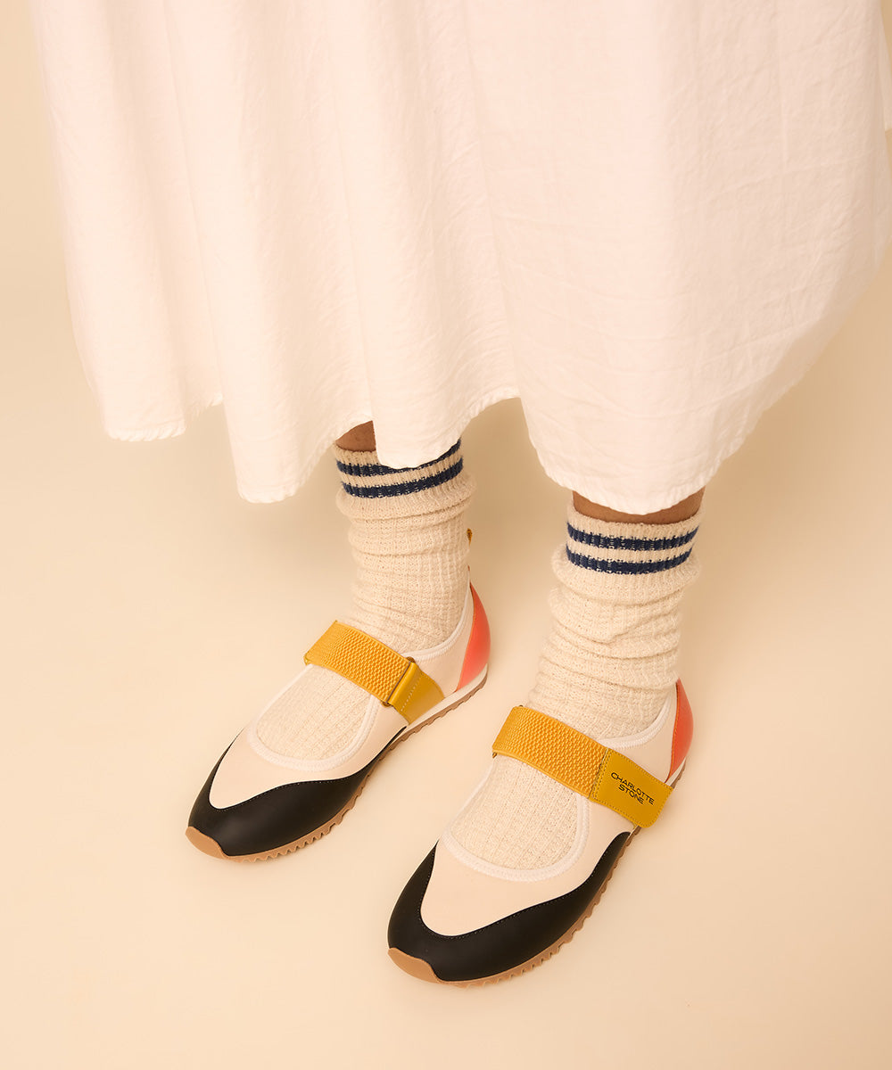 まぁちゃん BALLERINA FLAT SHOES フラットシューズ Women's Black Leather Ballerina Shoes Strascico - Marsèll