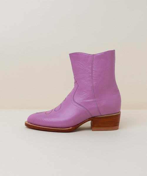 ★stone 90s グリーンエッジ ウインドローズ★ Tessie Ankle Cowboy Boot, Orchid Purple – Charlotte Stone