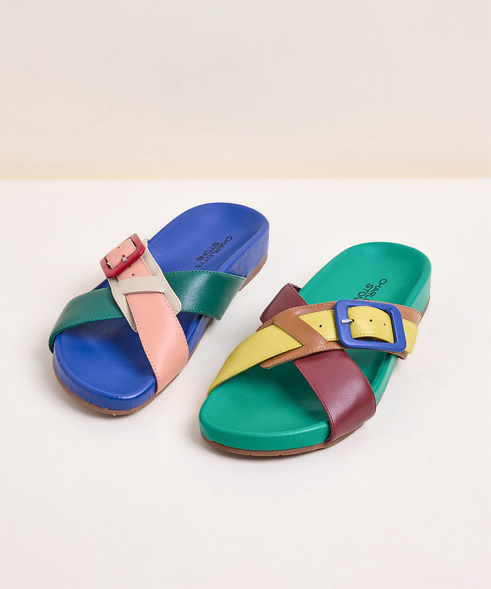 Sylas Criss-Cross Sandal, Kingston Multi – Charlotte Stone