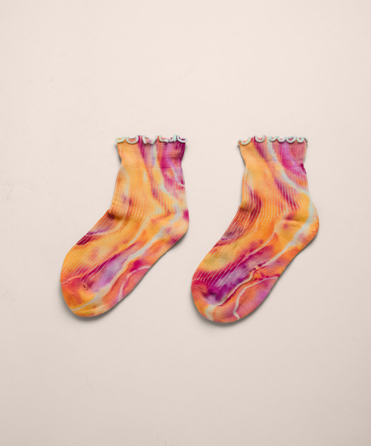 Lettuce Edge Tie Dye Socks
