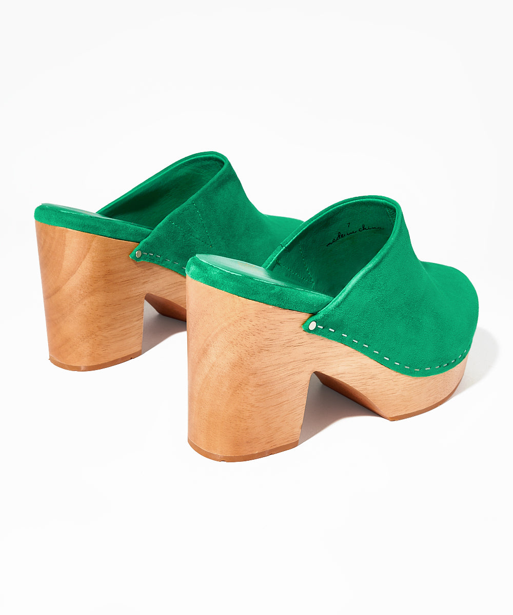 Marlo Low Heel Wooden Clog, Palm Green – Charlotte Stone